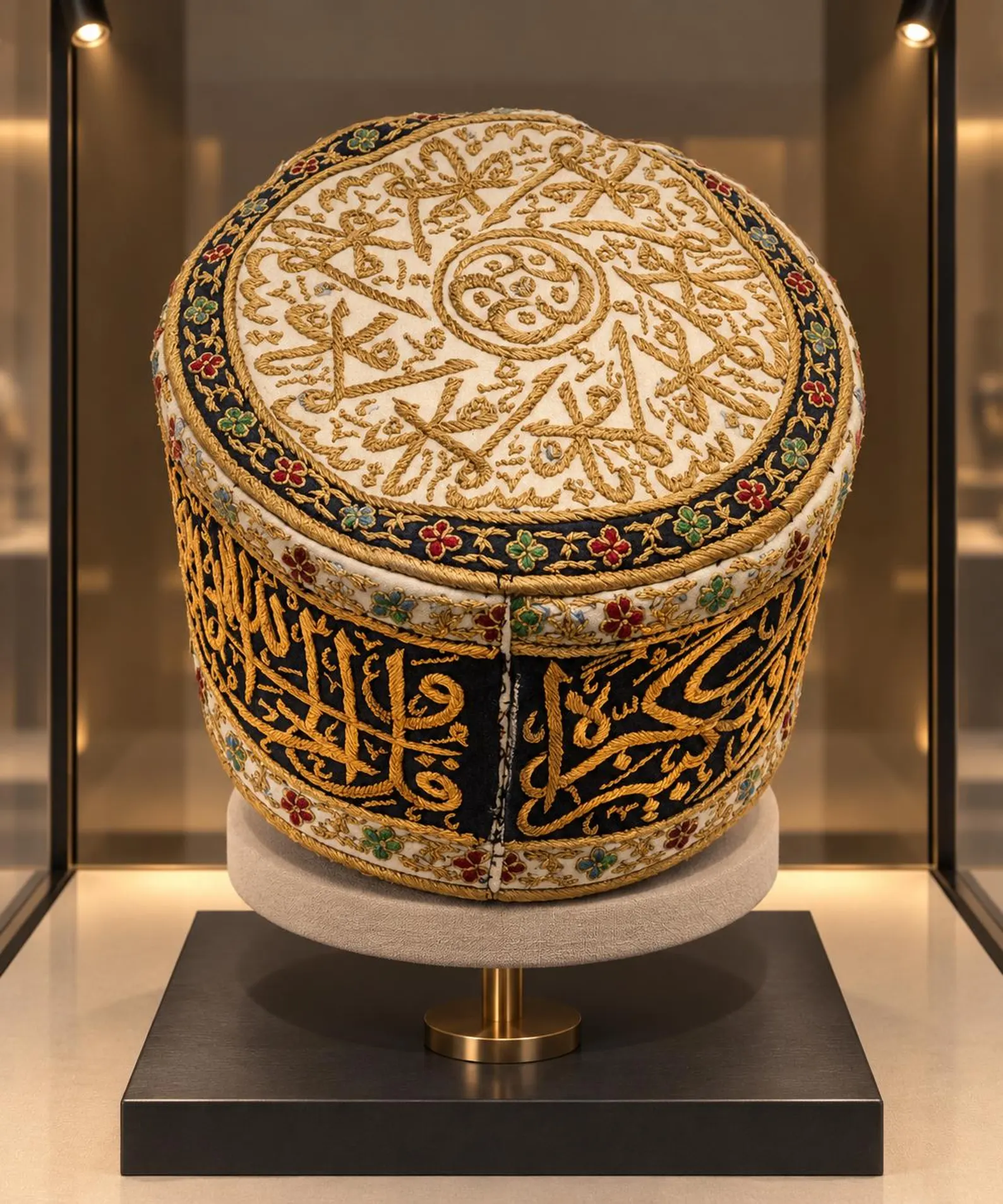 Islamic ottoman handembroided sufi or dervish Cap ( kolah e dervish) 